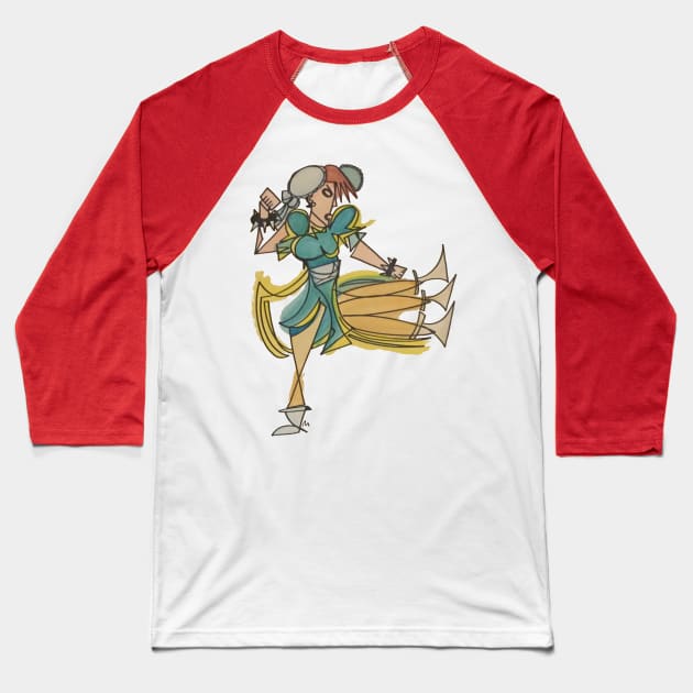 Chun-Li by Pollux Baseball T-Shirt by WorldofPollux